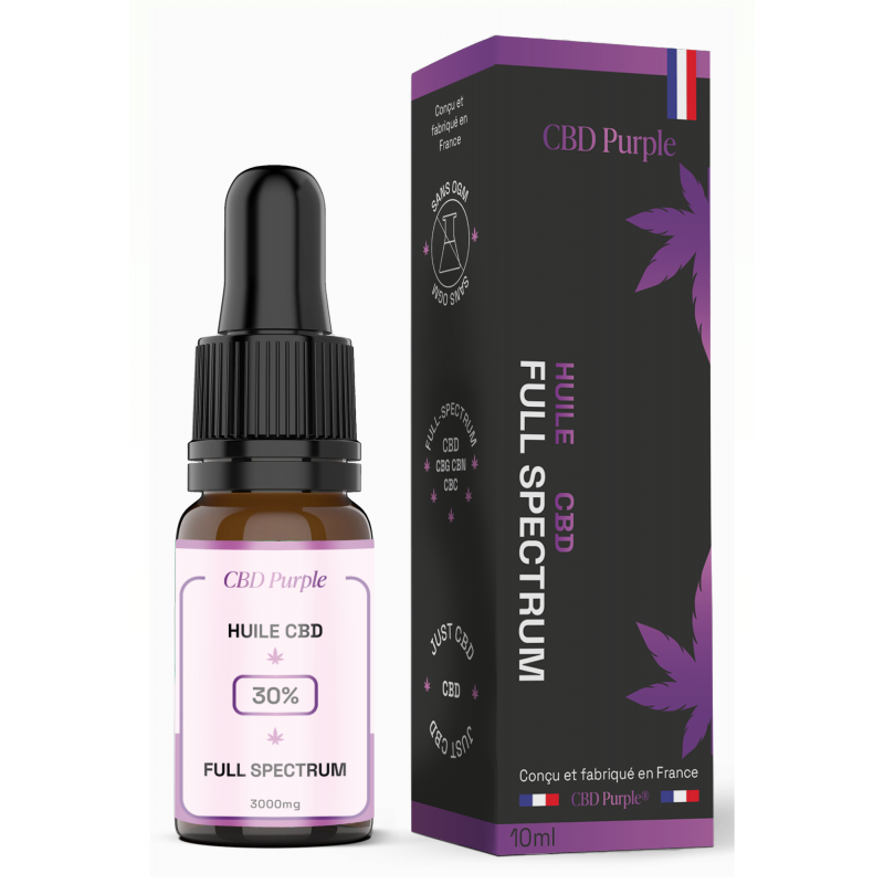 Huile CBD Full spectrum 30%, huile française | CBD Purple